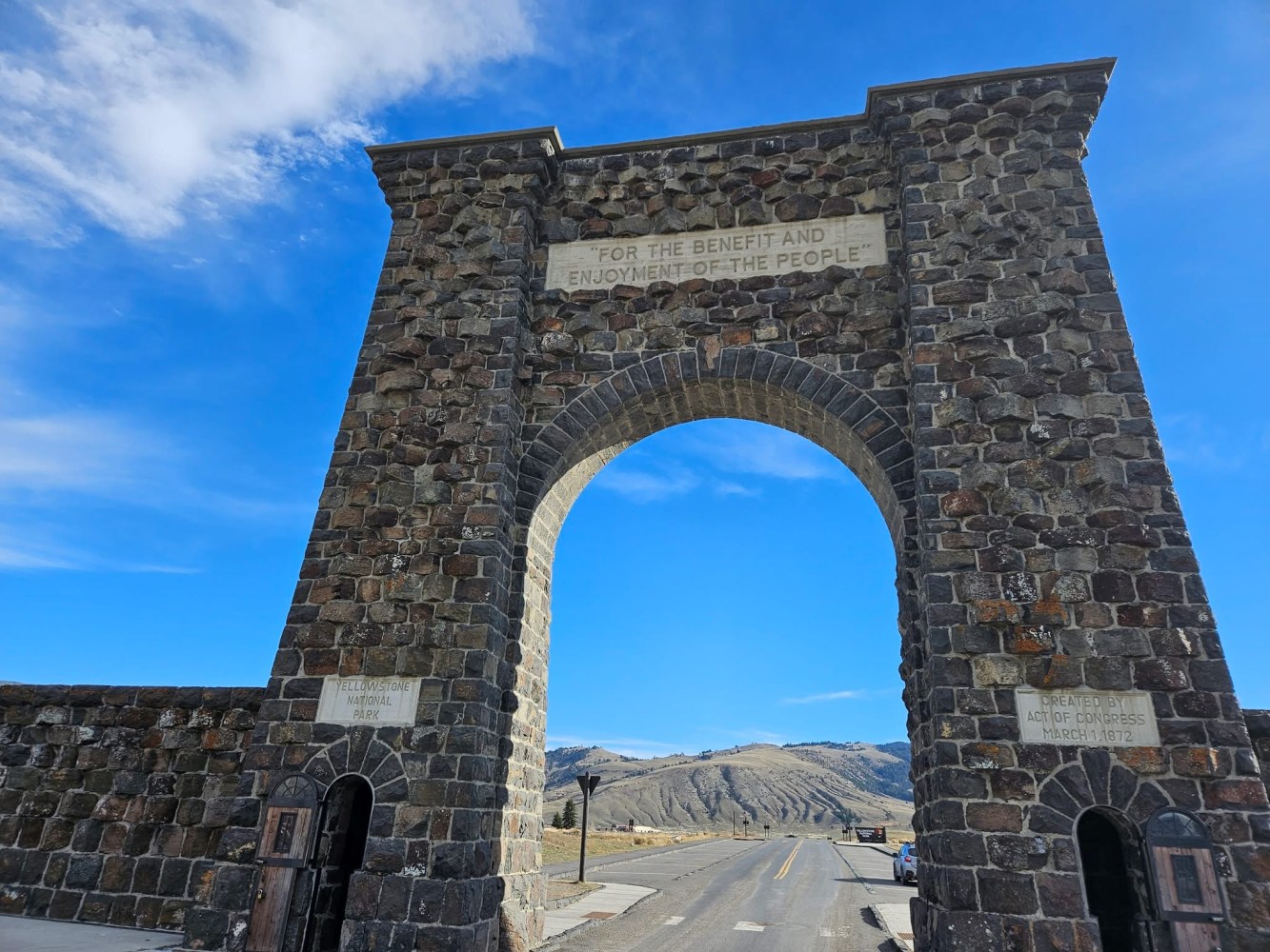 Roosevelt Arch in Gardiner, MT at Yellowstone's North Entrance